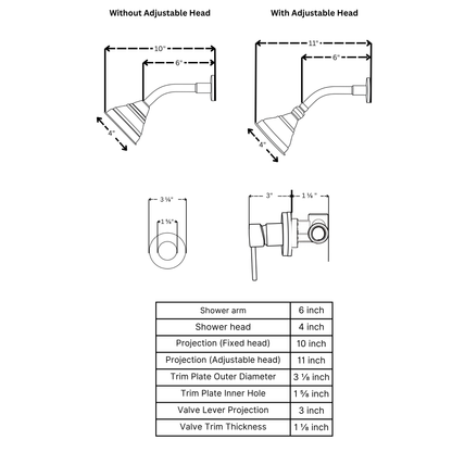 Unlacquered Brass Concealed Shower System — Mixer Lever (UBMSS001)