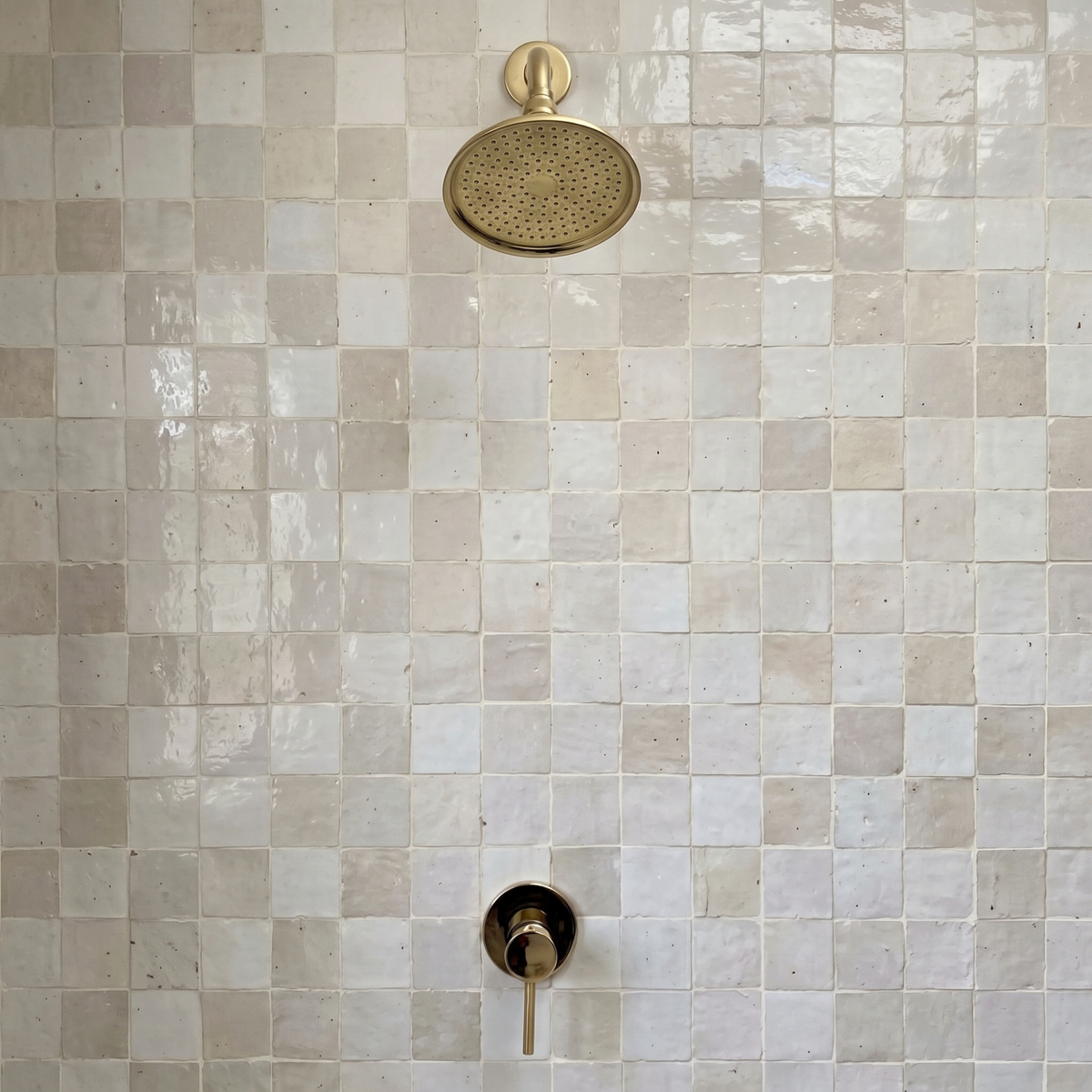 Unlacquered Brass Dome Shower System with Short arm & Adjustable Head