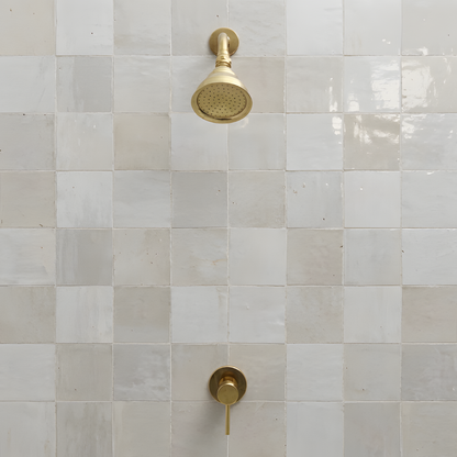 Unlacquered Brass Concealed Shower System with Single lever