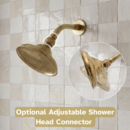 Unlacquered Brass Dome Shower System with Short arm & Adjustable Head