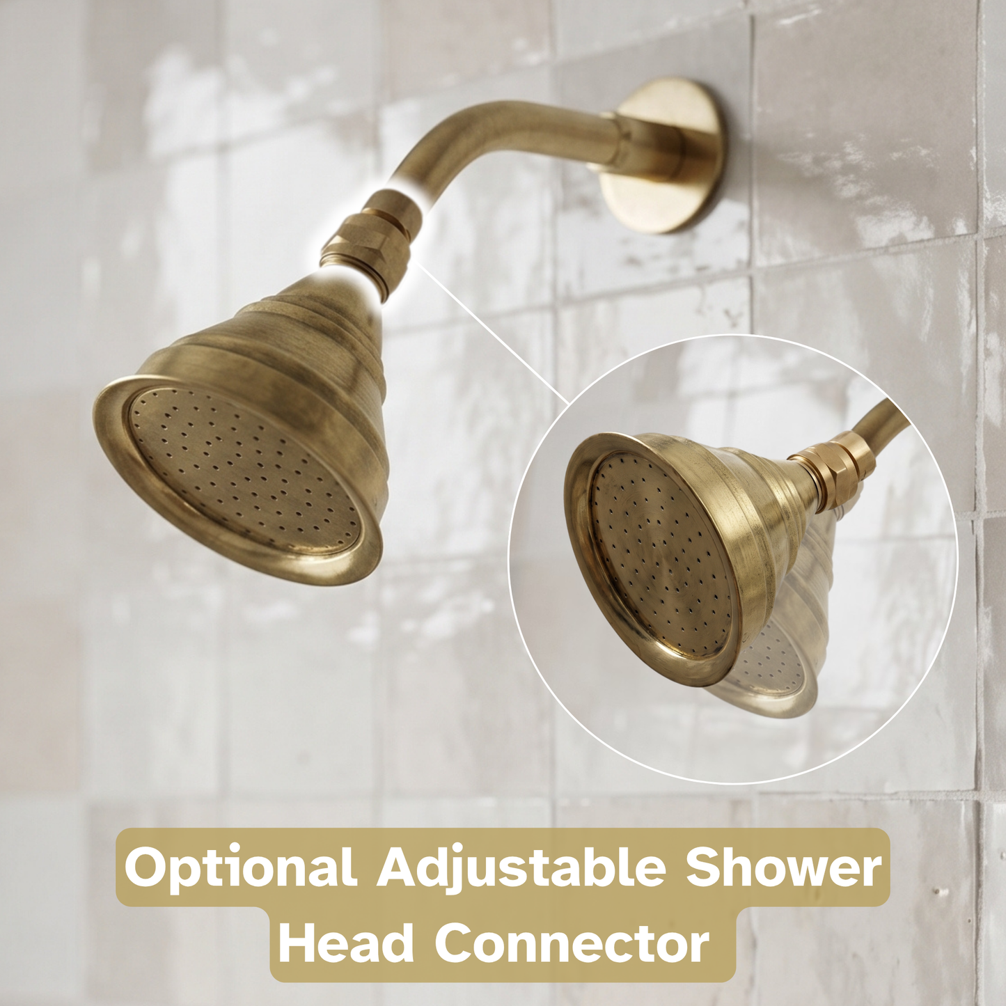 Unlacquered Brass Concealed Shower System with Single lever