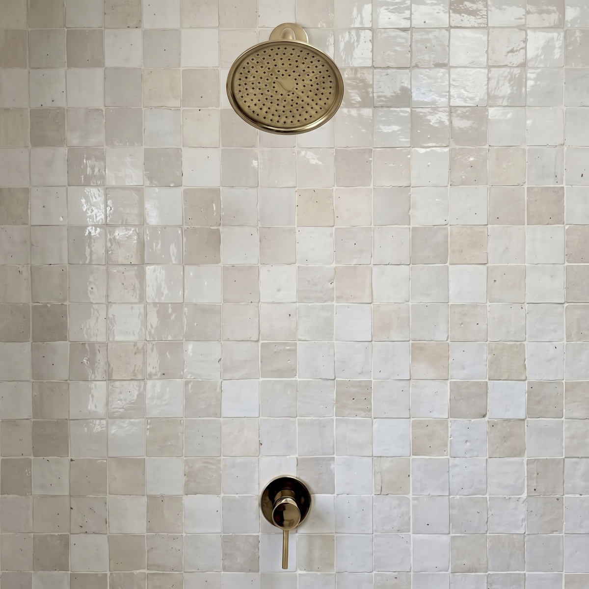 Unlacquered Brass Dome Shower System with Short arm & Adjustable Head