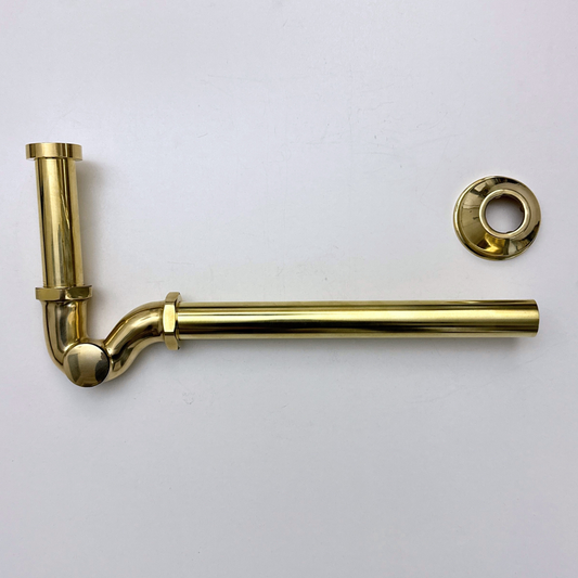 Unlacquered Brass Drain Pipe with P-Trap