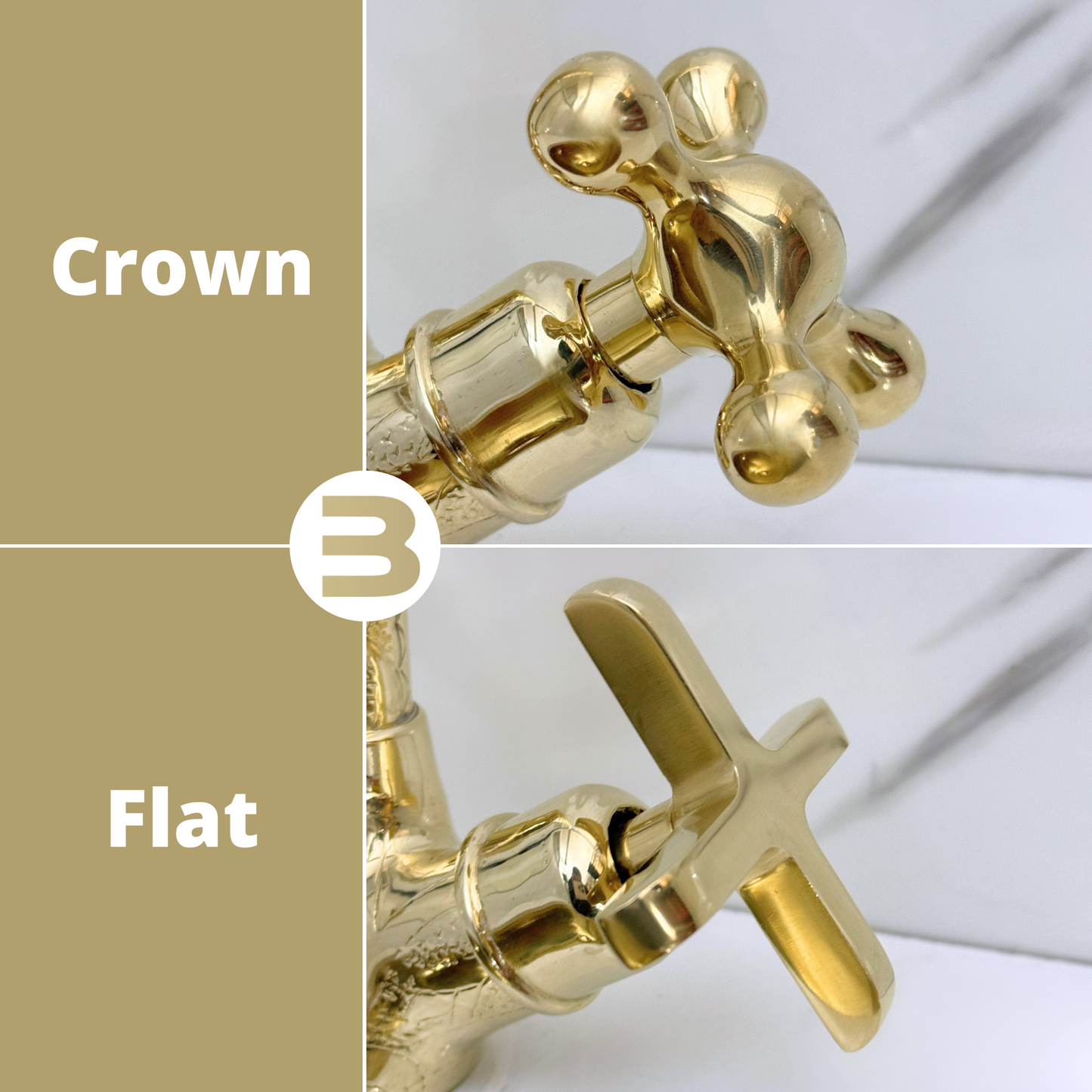 Unlacquered Brass Engraved Gooseneck Single Hole Faucet with Cross Handles