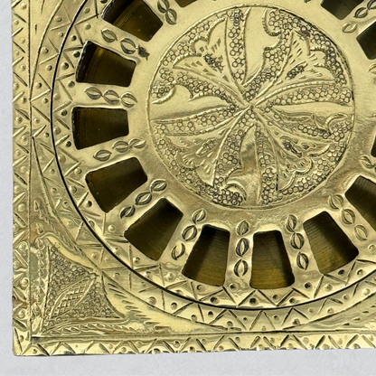 Unlacquered Brass Engraved Shower Drain with Removable Cover, Solid Brass Square Shower Drain