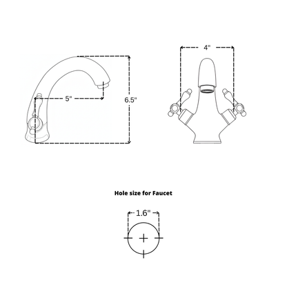 Unlacquered Brass Engraved Single Hole Bathroom Faucet with Lever Handles