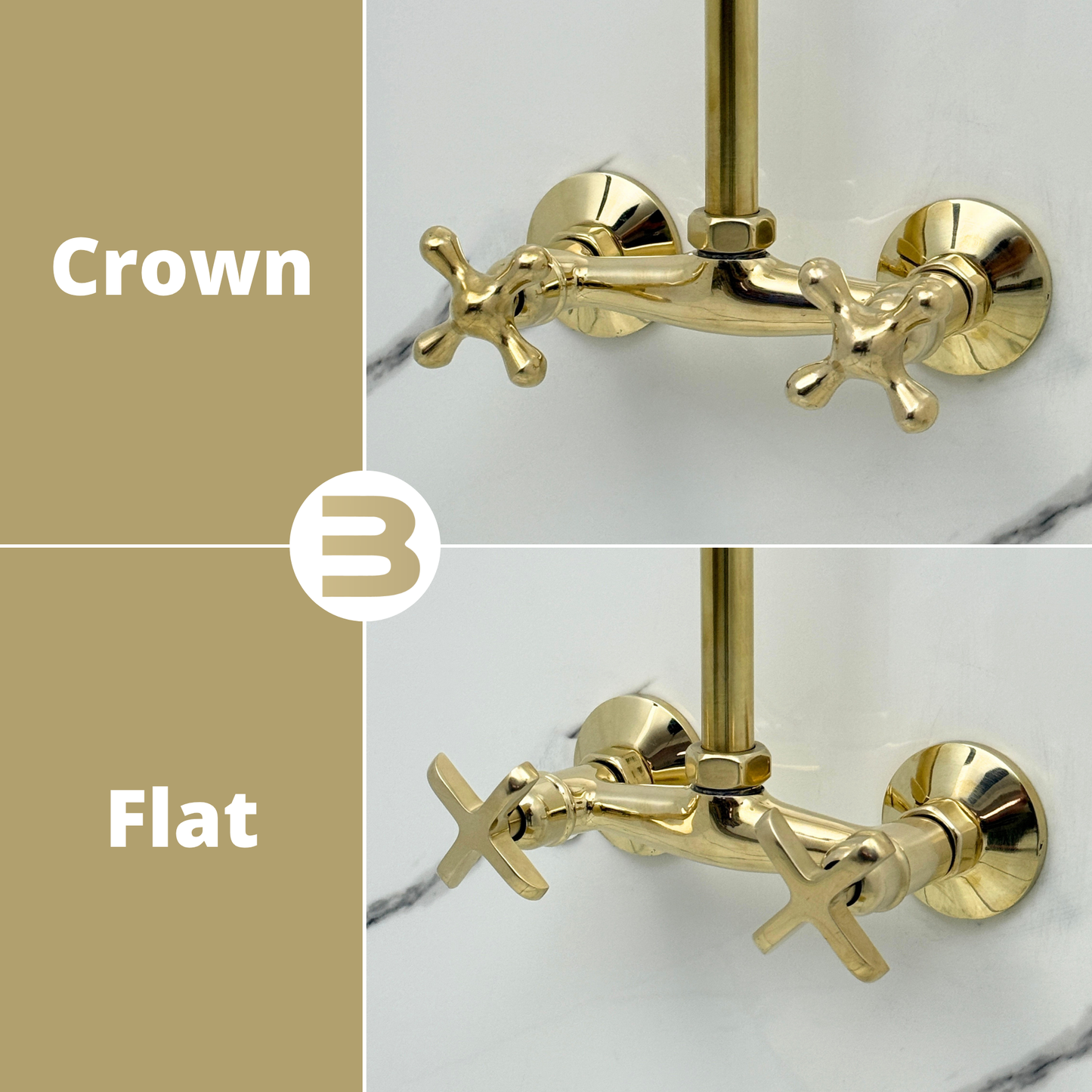 Unlacquered Brass Exposed Shower System