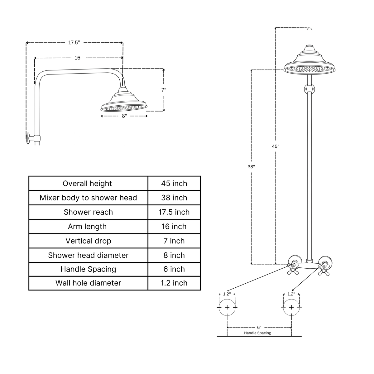 Unlacquered Brass Exposed Shower System