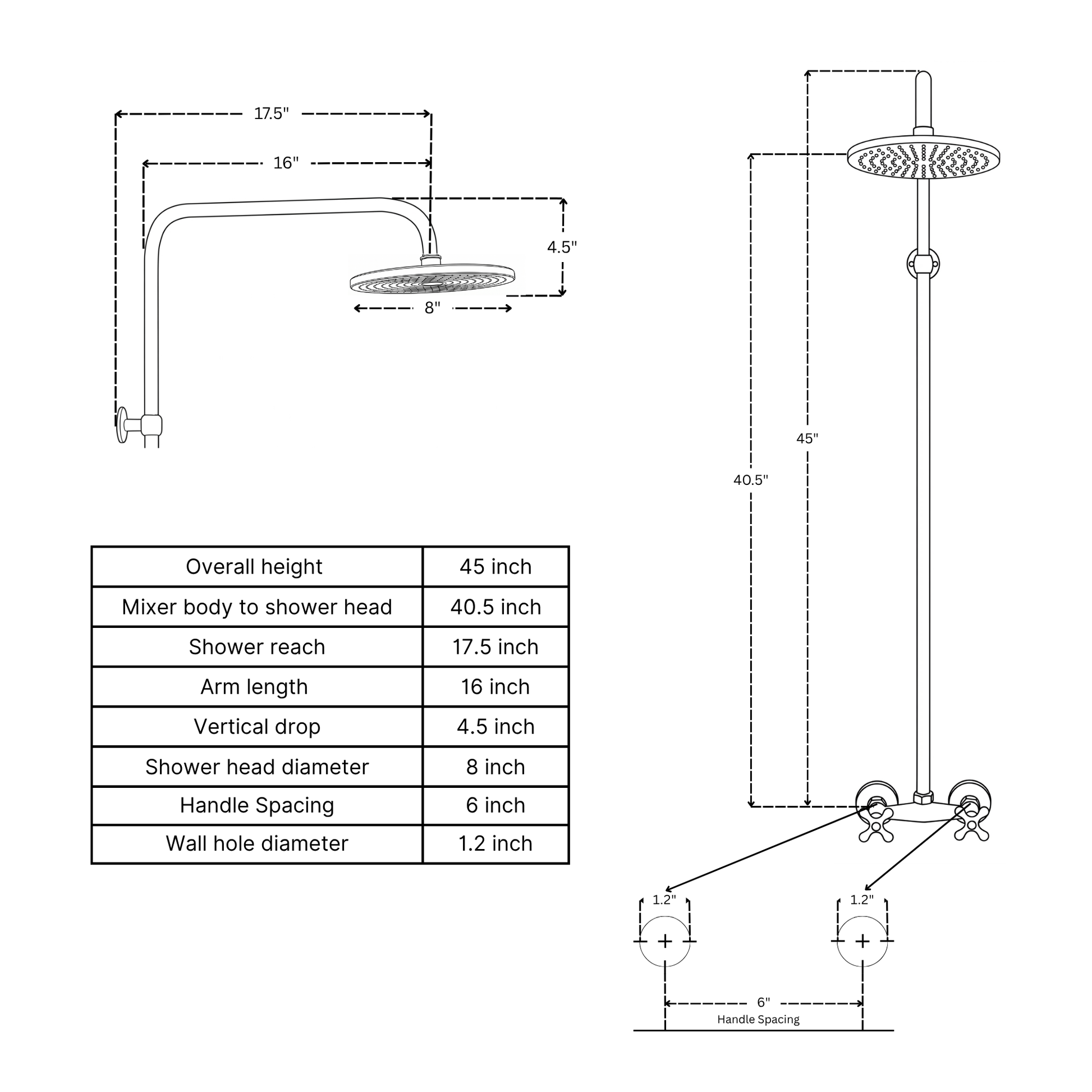 Unlacquered Brass Exposed Shower System