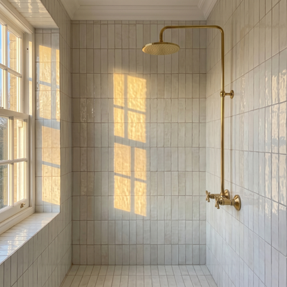 Unlacquered Brass Exposed Shower System