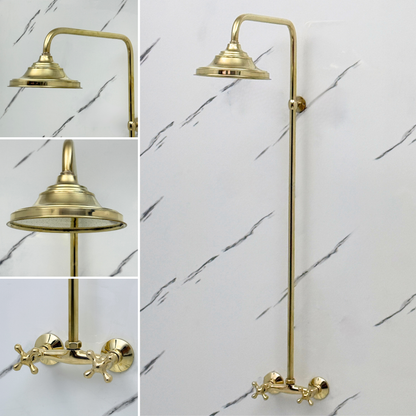 Unlacquered Brass Exposed Shower System