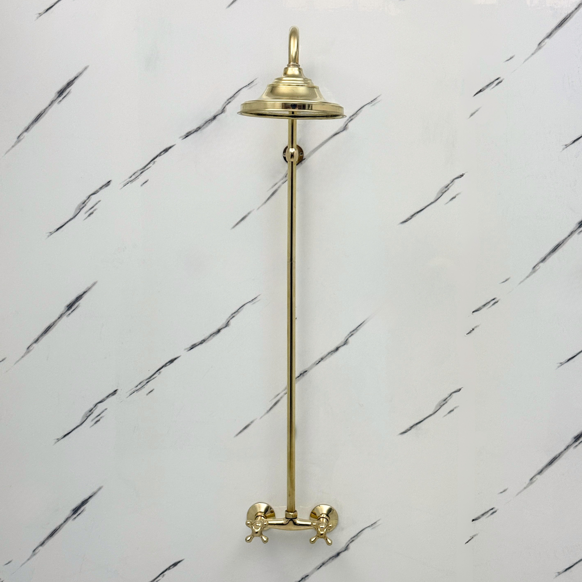 Unlacquered Brass Exposed Shower System