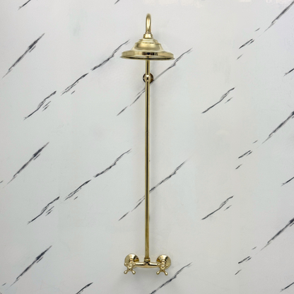 Unlacquered Brass Exposed Shower System
