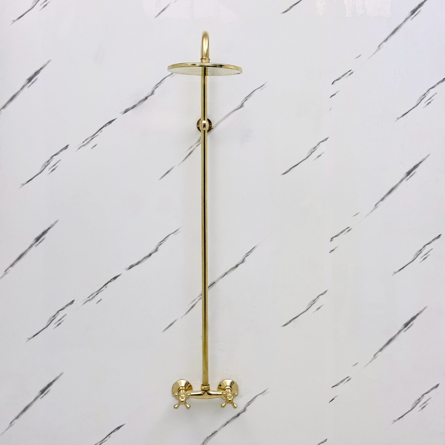Unlacquered Brass Exposed Shower System