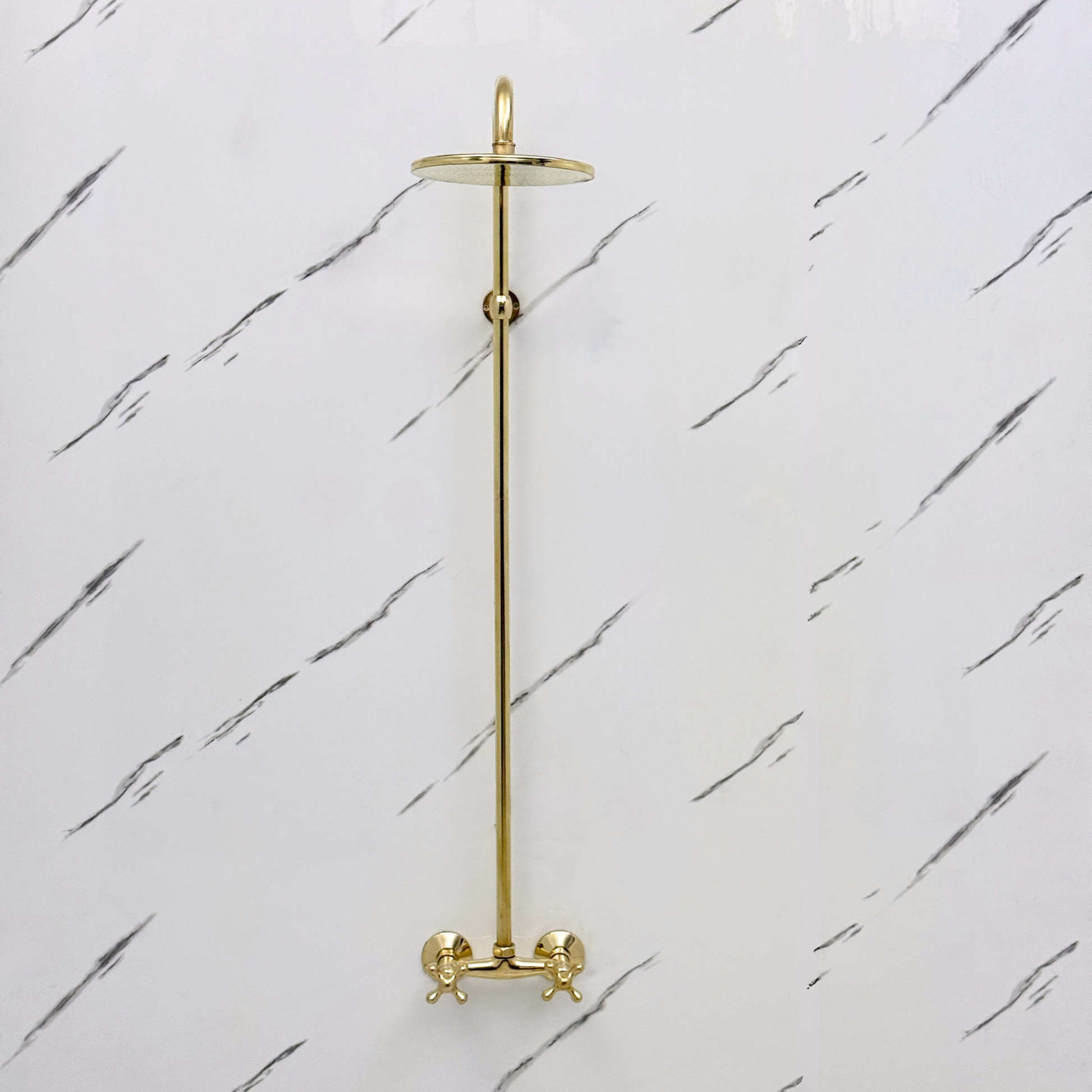 Unlacquered Brass Exposed Shower System