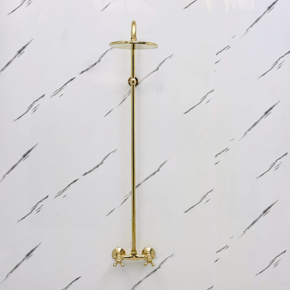 Unlacquered Brass Exposed Shower System