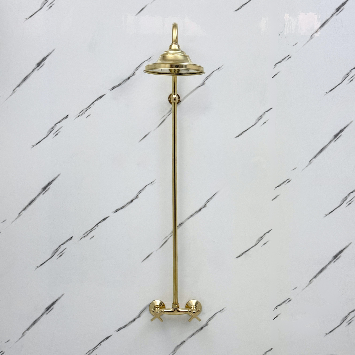 Unlacquered Brass Exposed Shower System