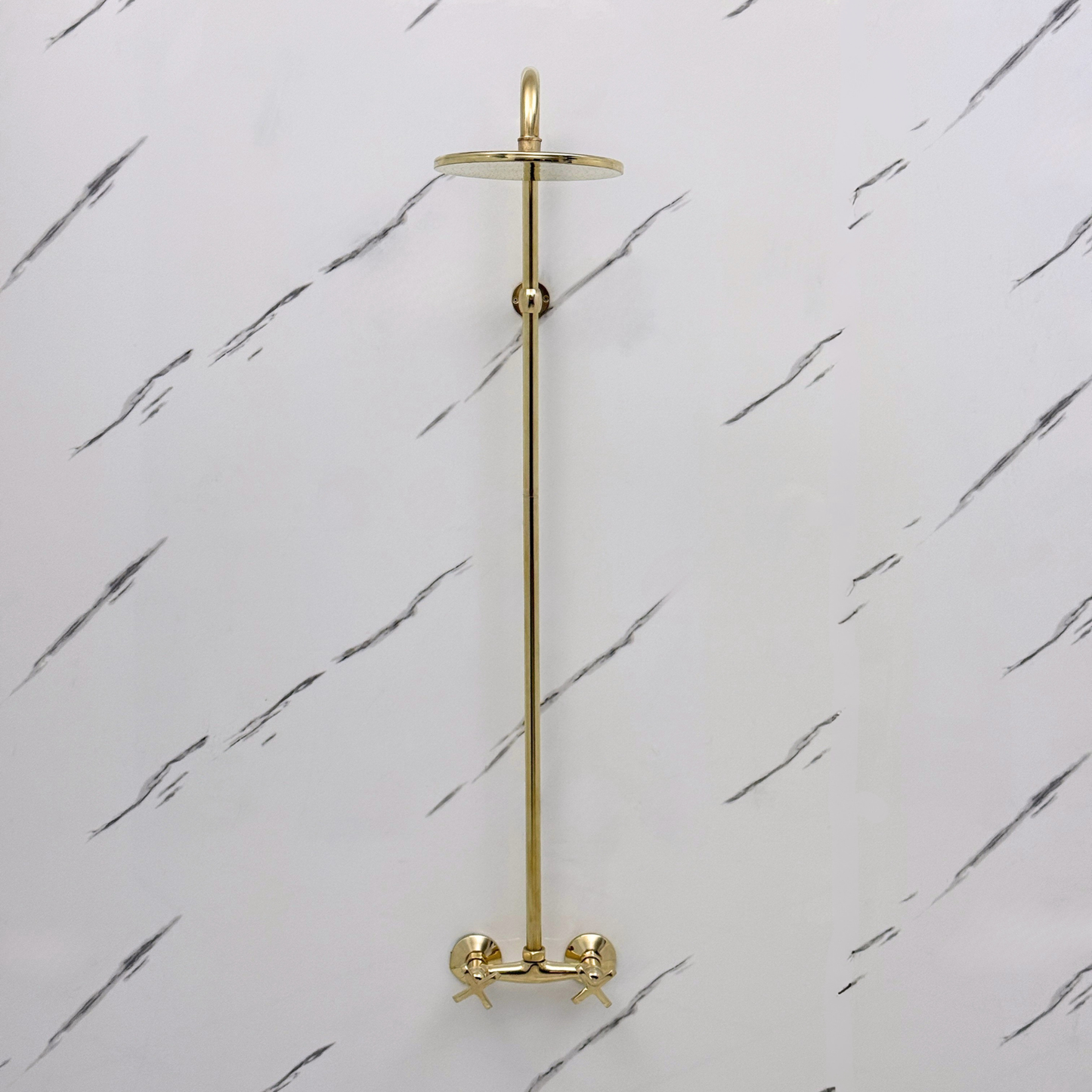 Unlacquered Brass Exposed Shower System