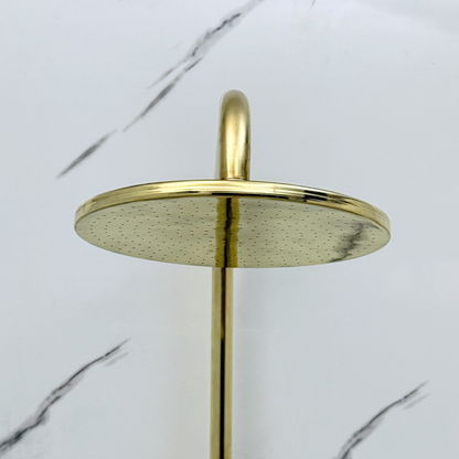 Unlacquered Brass Exposed Shower System