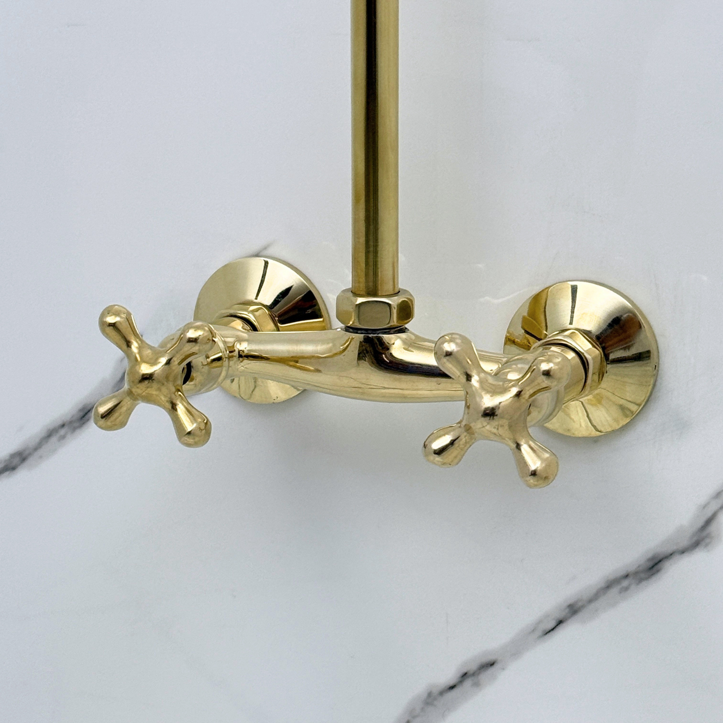 Unlacquered Brass Exposed Shower System