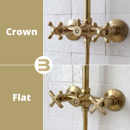 Unlacquered Brass Exposed Shower System with Handheld Shower