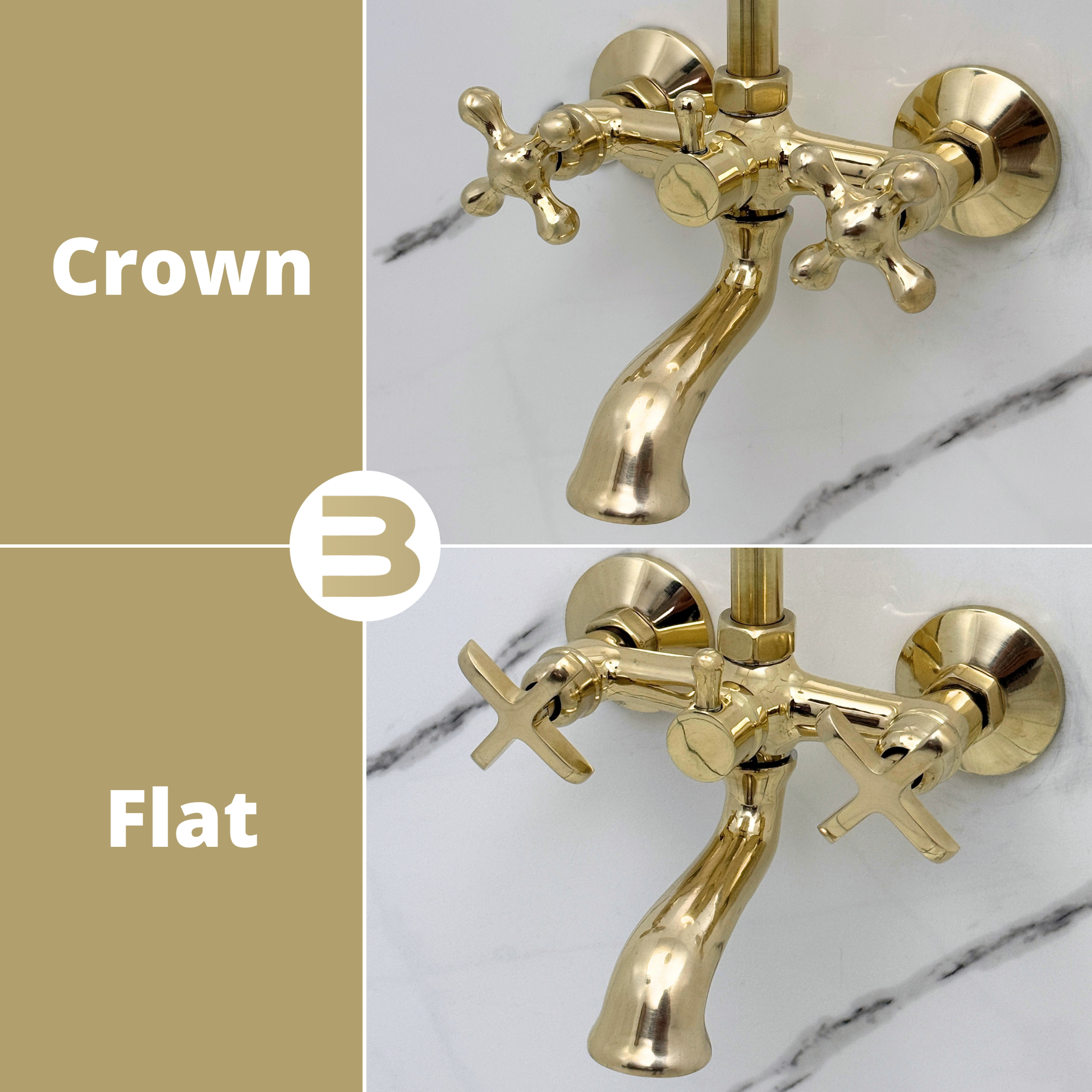 Unlacquered Brass Exposed Shower System with Rainfall Head Tub Filler