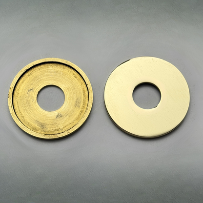 Unlacquered Brass Flat Face Plates for Wall Mount Faucets, 1/2 inch Solid Brass Flat Escutcheons