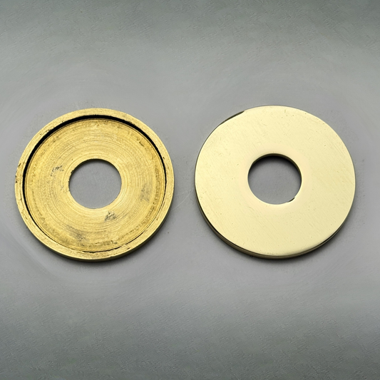 Unlacquered Brass Flat Face Plates for Wall Mount Faucets, 1/2 inch Solid Brass Flat Escutcheons