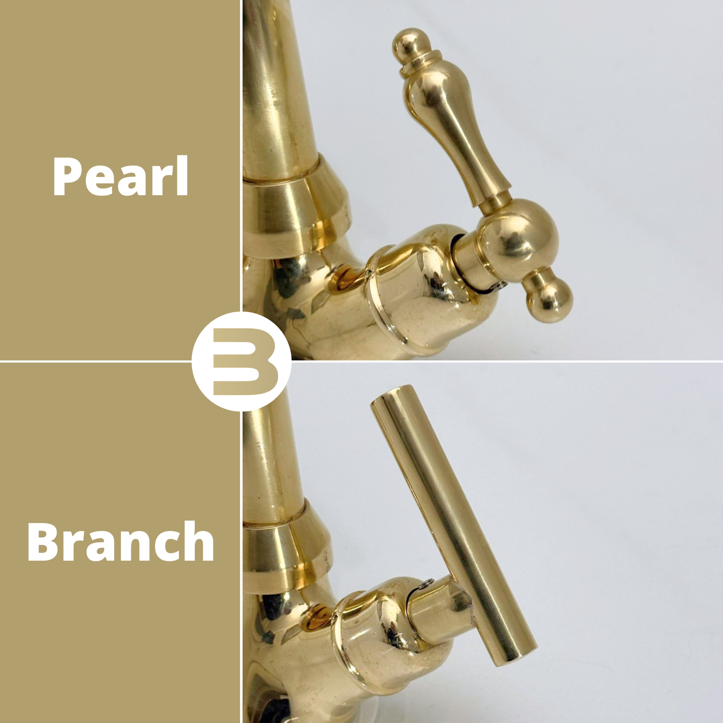Unlacquered Brass Gooseneck Single Hole Faucet with Lever Handles