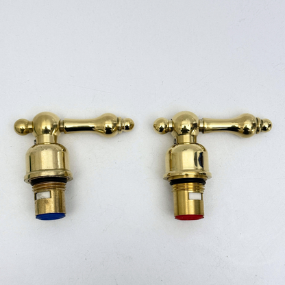 Unlacquered Brass Lever Handles with Cartridge, Solid Brass Lever Handles for Brass Fixtures