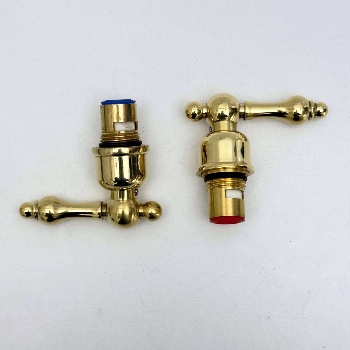 Unlacquered Brass Lever Handles with Cartridge, Solid Brass Lever Handles for Brass Fixtures