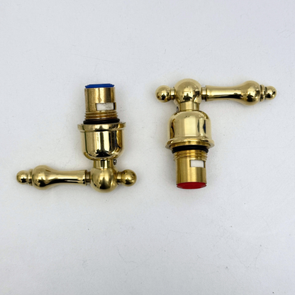 Unlacquered Brass Lever Handles with Cartridge, Solid Brass Lever Handles for Brass Fixtures