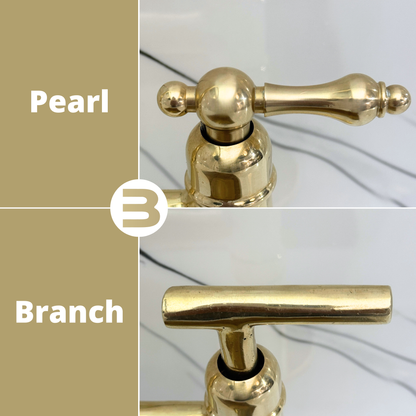 Unlacquered Brass Pot Filler with Lever Handles, Solid Brass Wall Mount Pasta Faucet