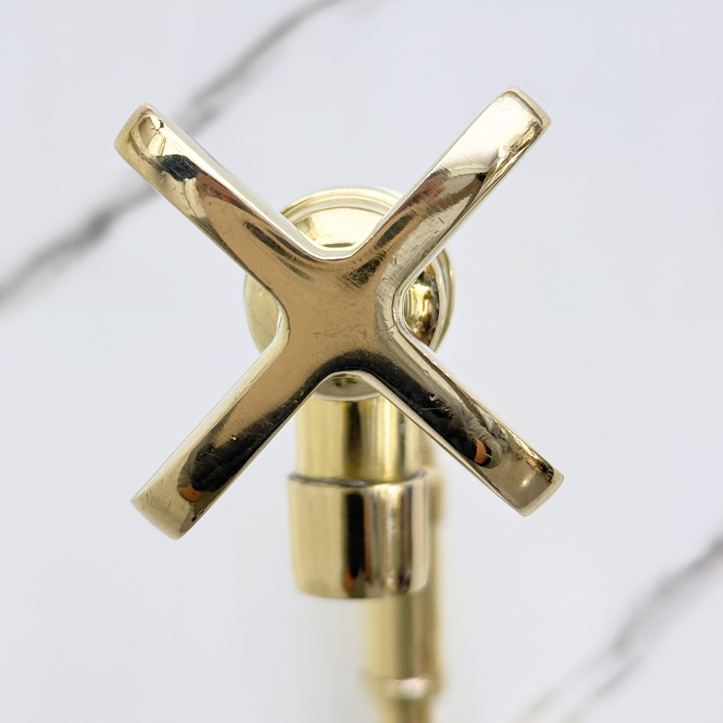 Unlacquered Brass Pot Filler with Cross Handles, Solid Brass Wall Mount Double Joint Swing Arms Pasta Faucet