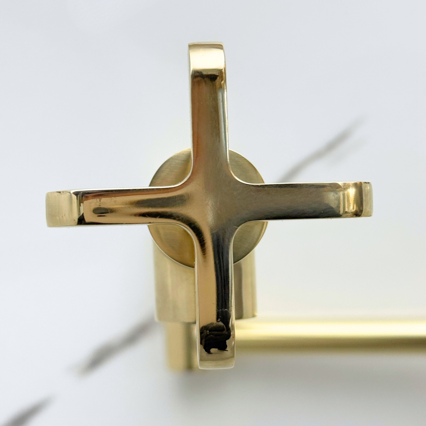 Unlacquered Brass Pot Filler with Cross Handles, Wall Mount Double Joint Swing Arms Brass Pasta Faucet