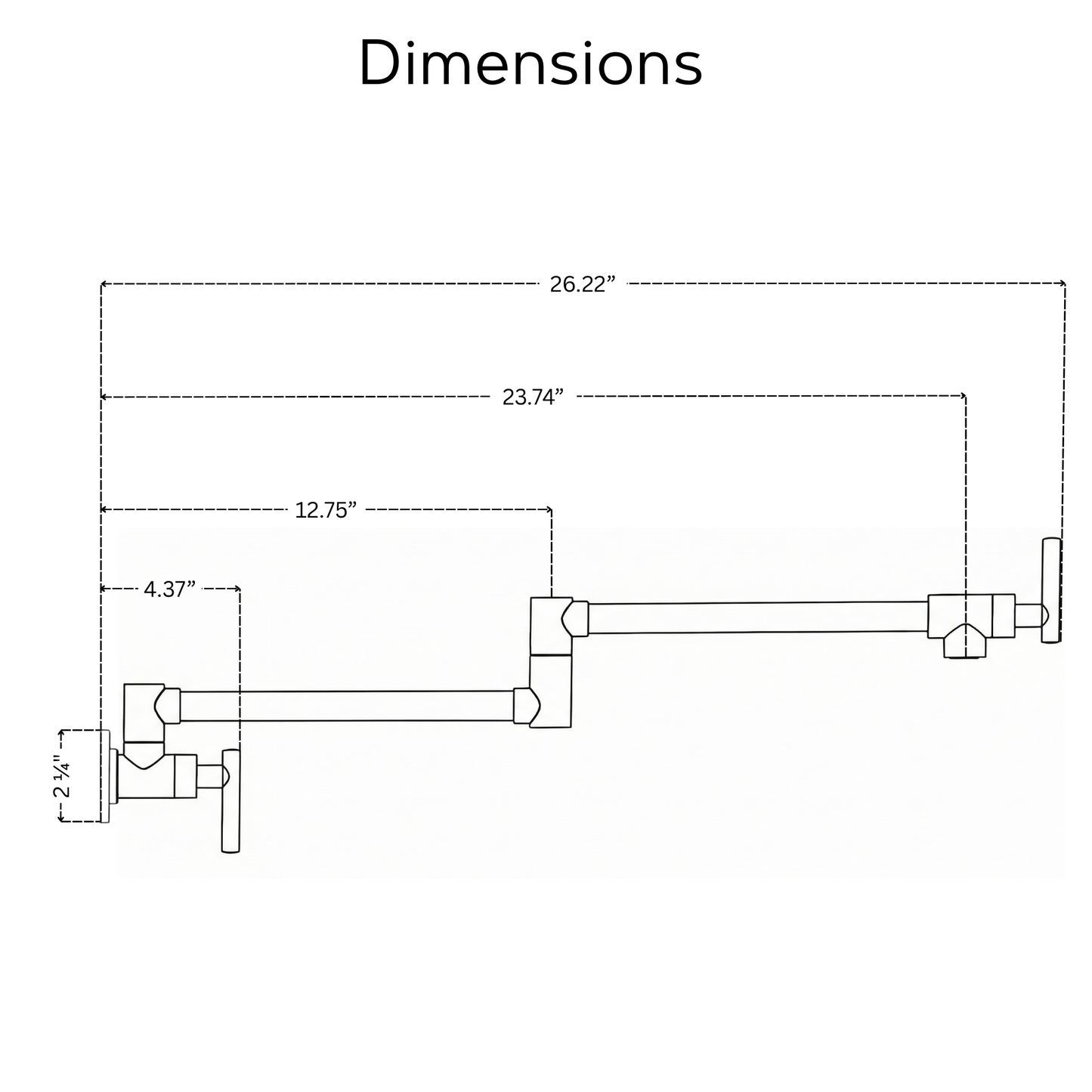 Unlacquered Brass Pot Filler with Lever Handles, Wall Mount Double Joint Swing Arms Brass Pasta Faucet
