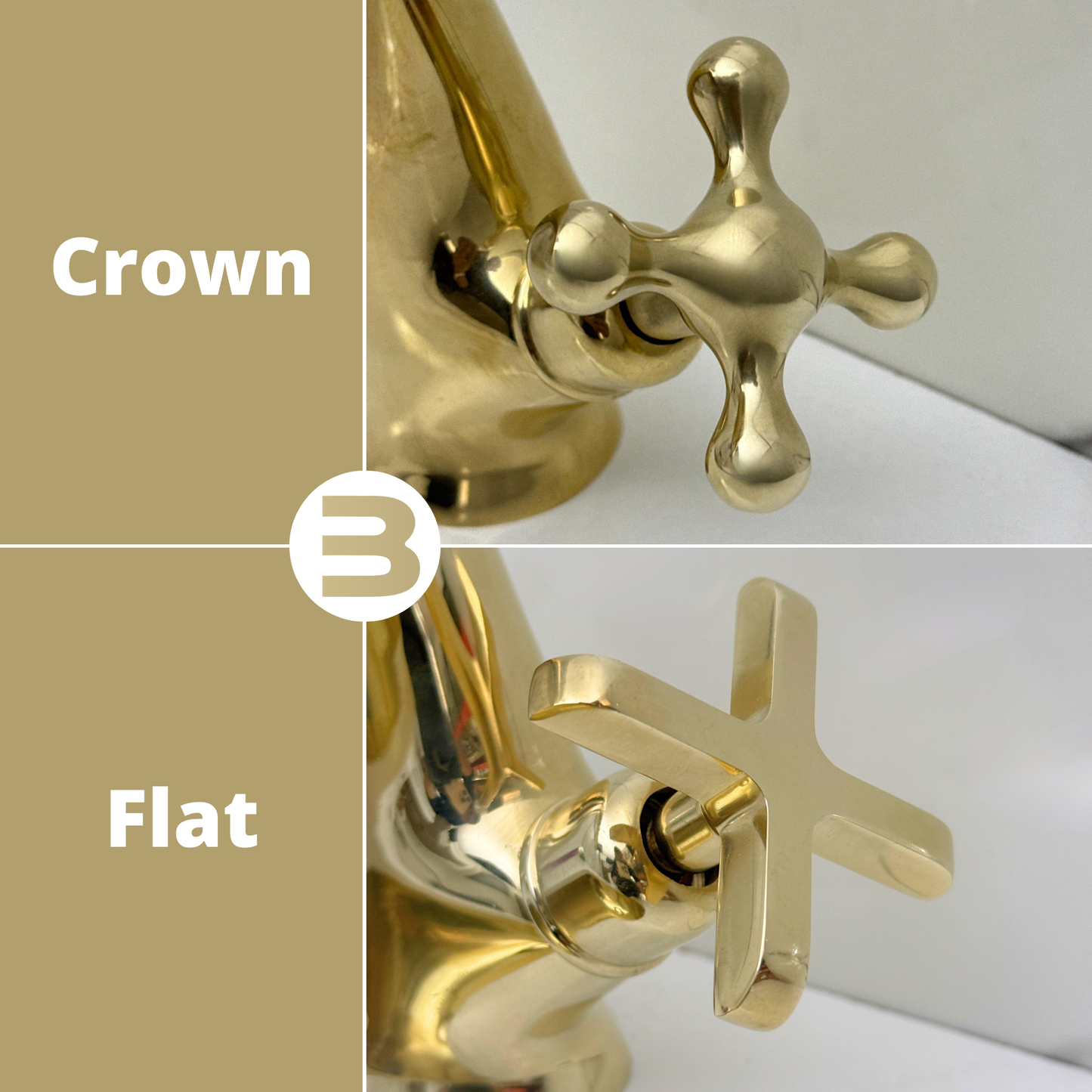 Unlacquered Brass Single Hole Bathroom Faucet with Cross Handles