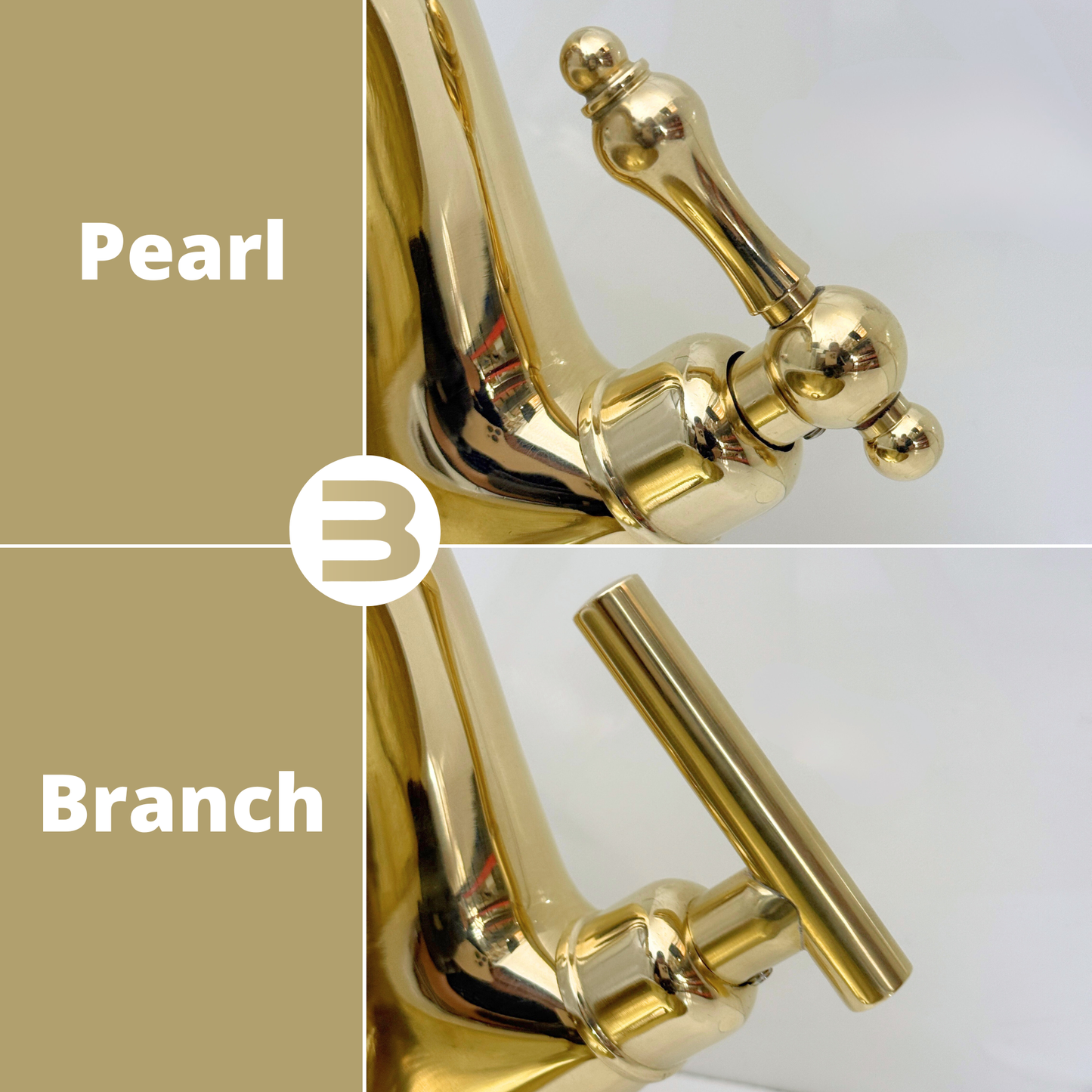 Unlacquered Brass Single Hole Bathroom Faucet with Lever Handles