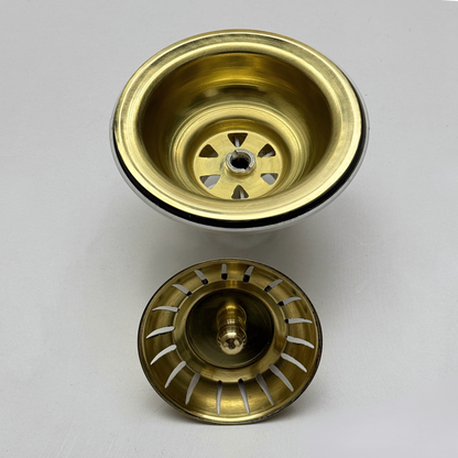 Unlacquered Brass Sink Strainer, Solid Brass Kitchen Sink Strainer