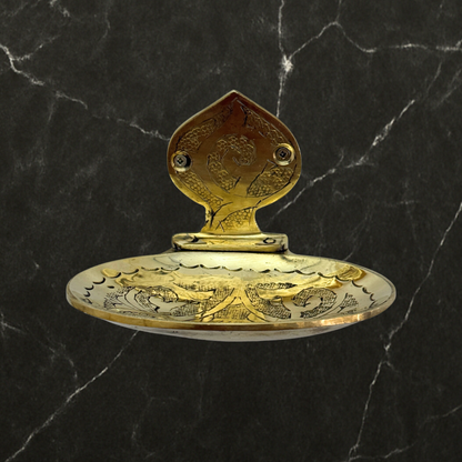 Unlacquered Brass Soap Dish, Wall-Mounted Engraved Brass Soap Tray