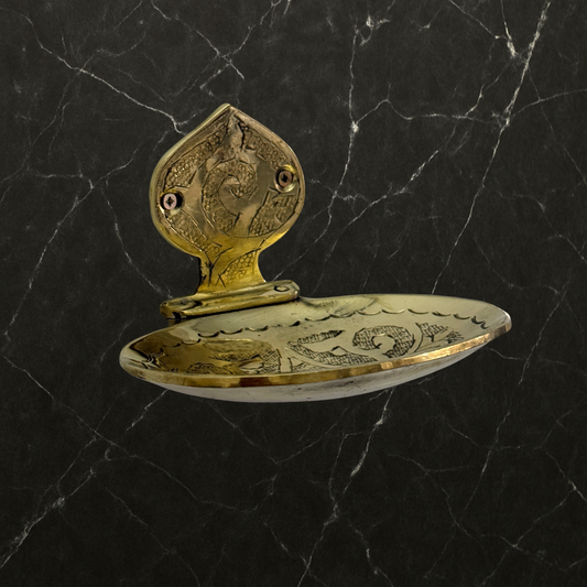 Unlacquered Brass Soap Dish, Wall-Mounted Engraved Brass Soap Tray