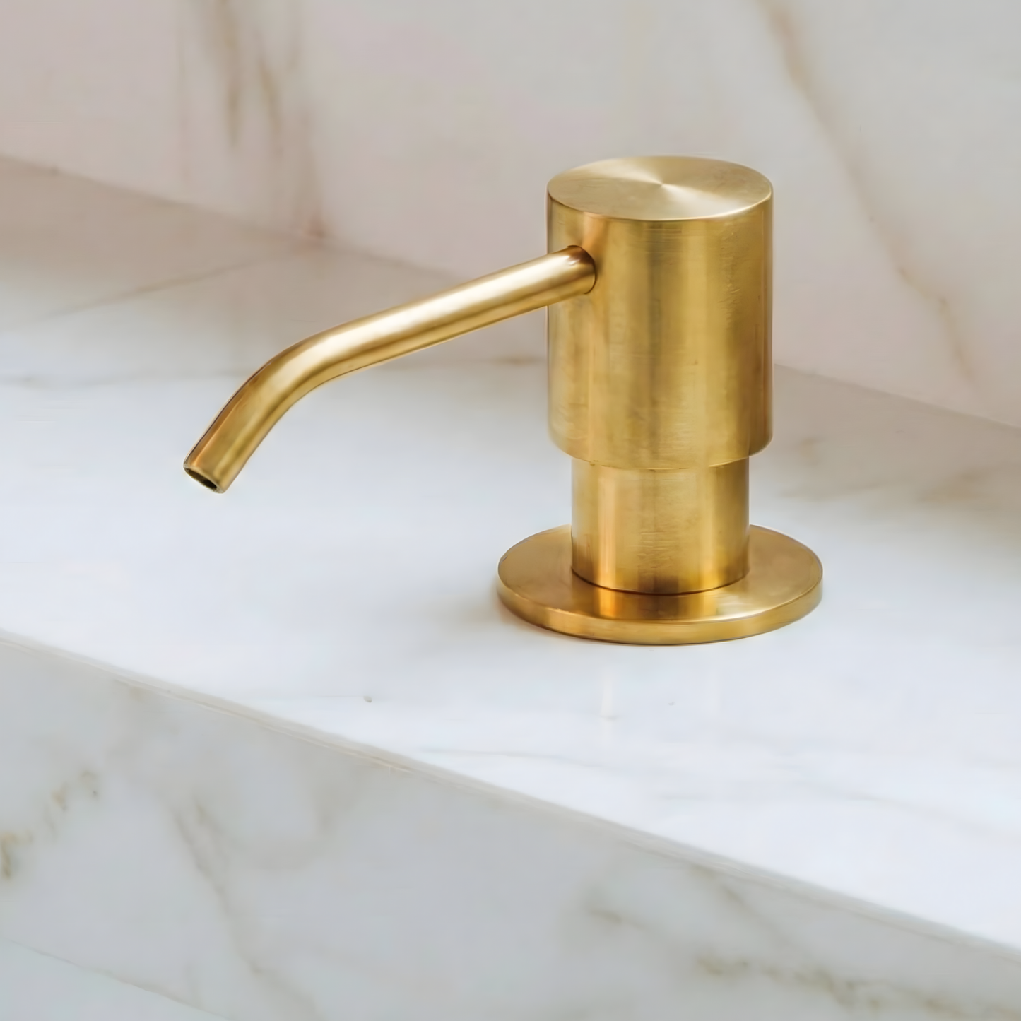 Unlacquered Brass Soap Dispenser, Solid Brass Countertop Pump for Kitchen or Bathroom Sink
