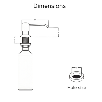 Unlacquered Brass Soap Dispenser, Solid Brass Countertop Pump for Kitchen or Bathroom Sink