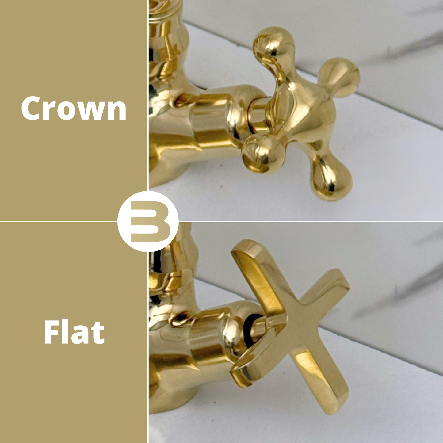 Unlacquered Brass Victorian Single Hole Faucet with Cross Handles