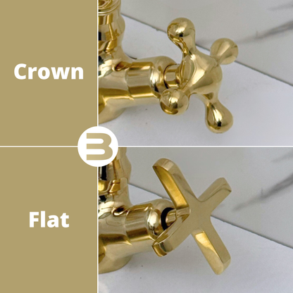 Unlacquered Brass Victorian Single Hole Faucet with Cross Handles