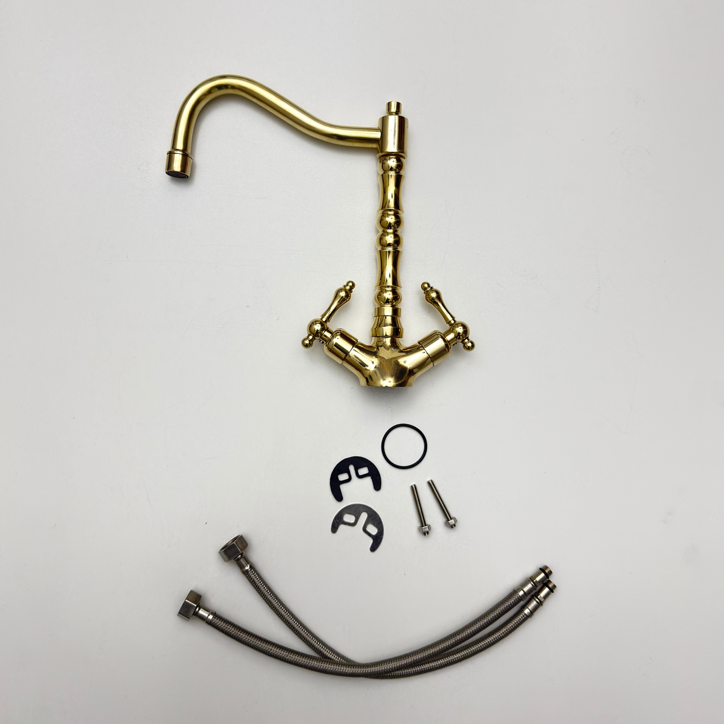 Unlacquered Brass Victorian Single Hole Faucet with Lever Handles