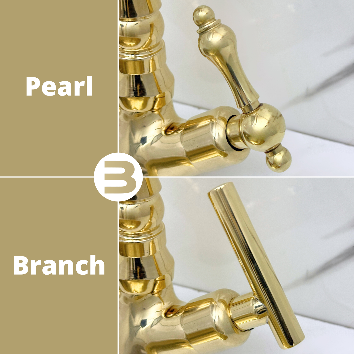 Unlacquered Brass Victorian Single Hole Faucet with Lever Handles