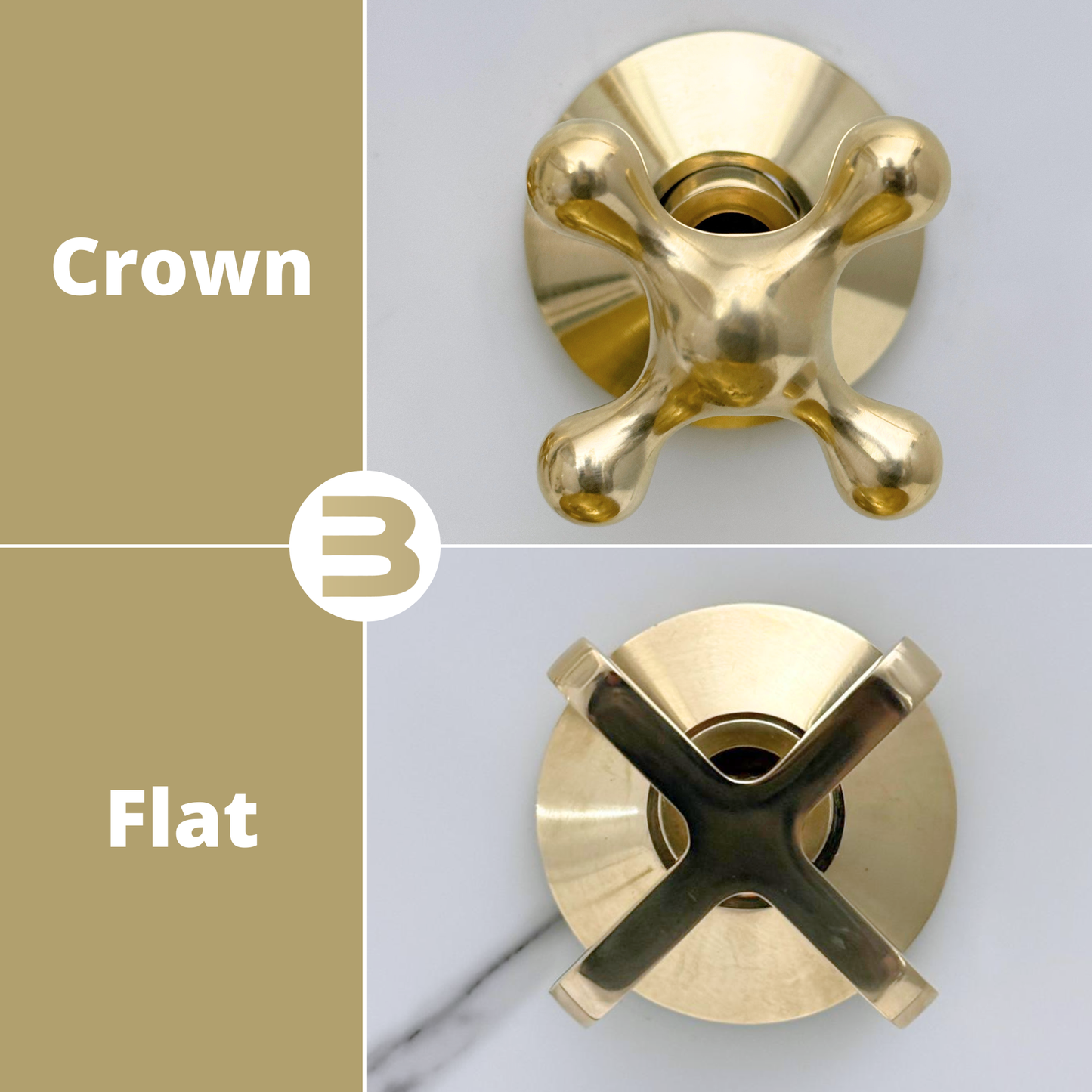 Unlacquered Brass Wall-Mount Bathroom Faucet with Cross handles