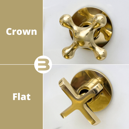 Unlacquered Brass Wall-Mount Faucet with Cross handles