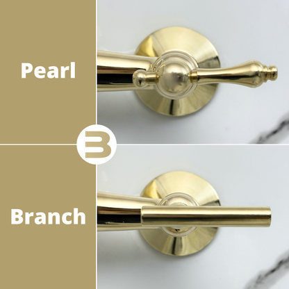 Unlacquered Brass Wall-Mount Bathroom Faucet with Lever handles